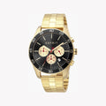 Esprit Men's Gold Stainless Steel Watch, Black Dial | Es1g113m0015