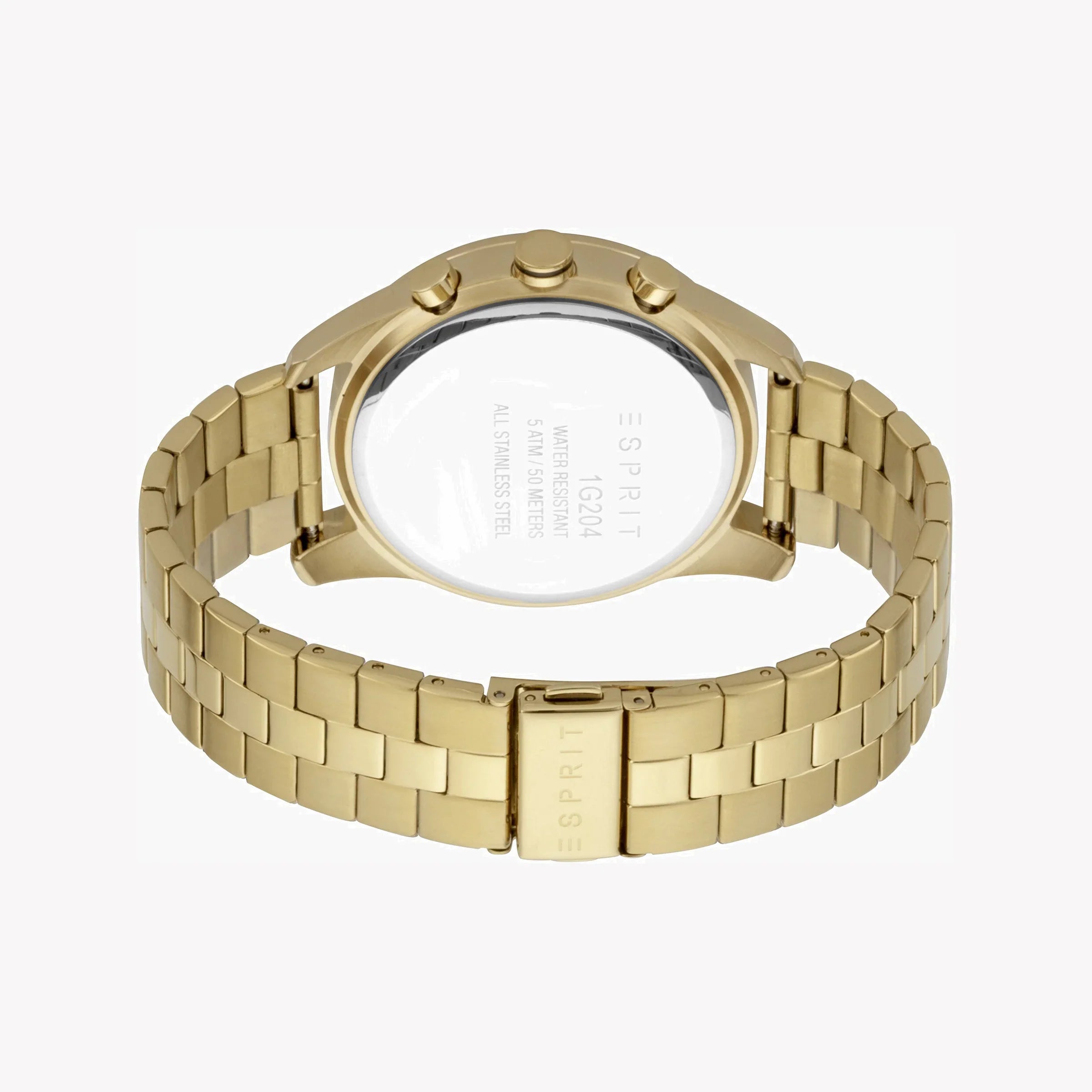 Esprit Men's Gold Stainless Steel Watch, Black Dial | Es1g113m0015