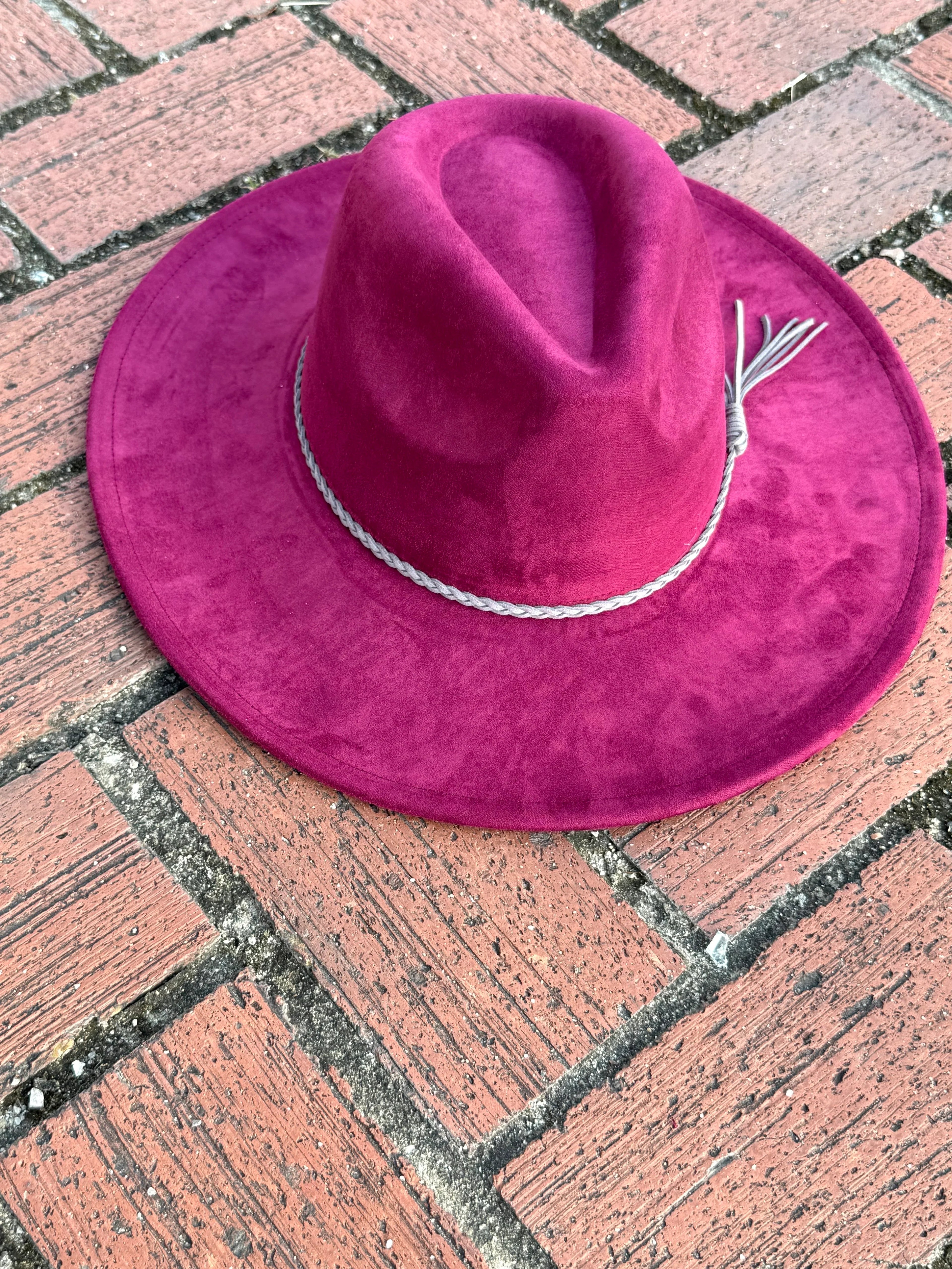 Premium Vegan Tribal Suede Fedora Hat