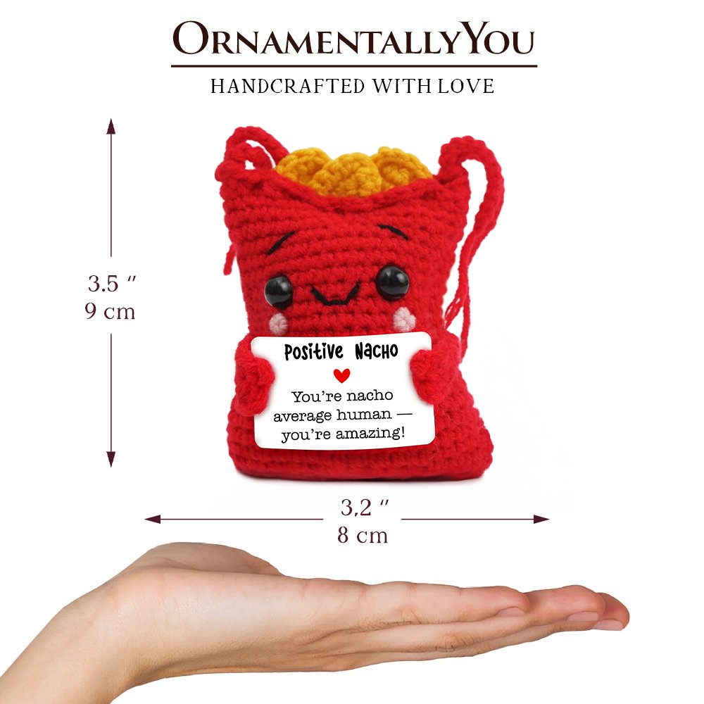 Positivity Nachos Crochet Support Doll, Encouragement Gift for Children and Adults