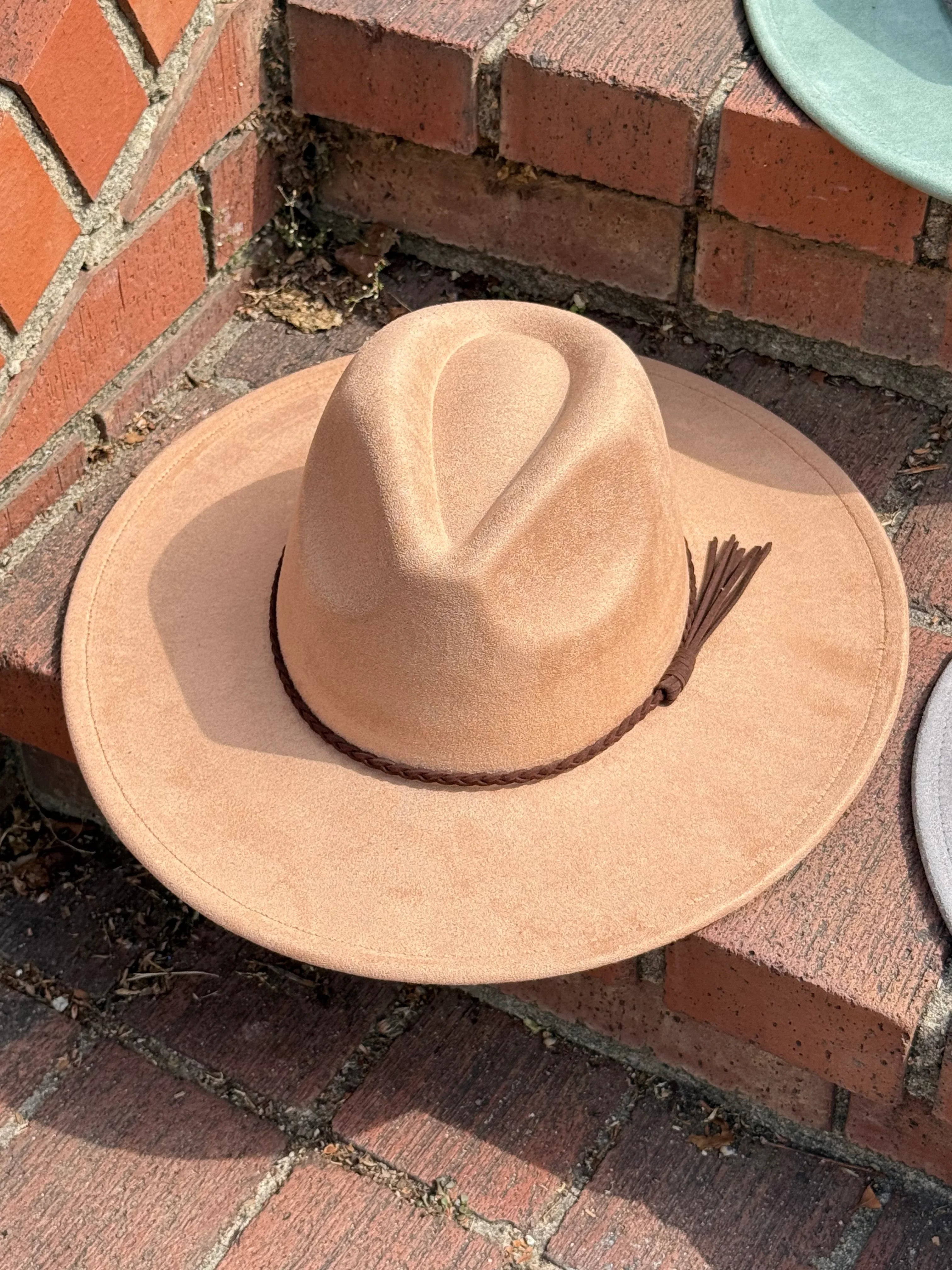 Premium Vegan Tribal Suede Fedora Hat