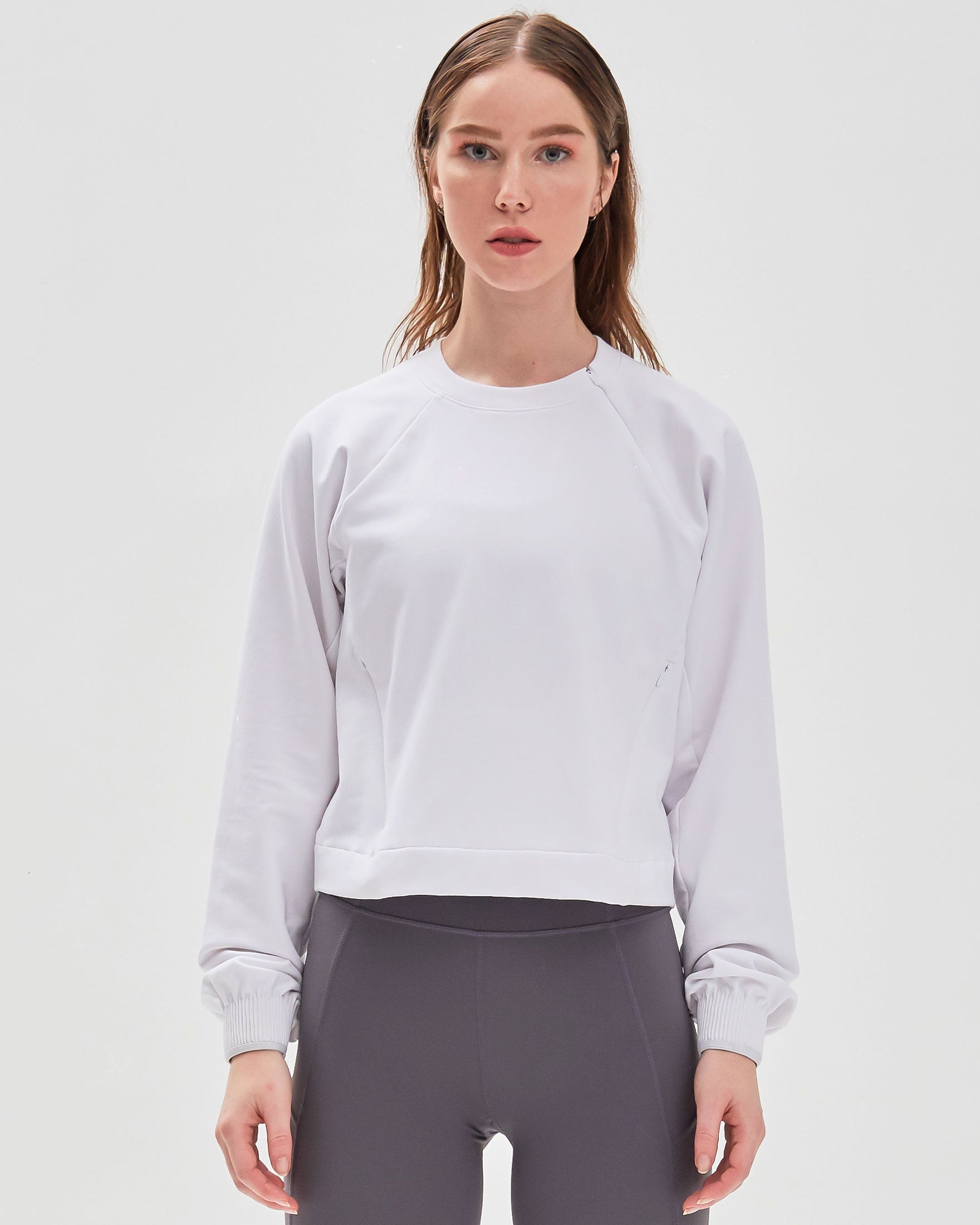 City Zip Crop Crewneck Sweatshirt