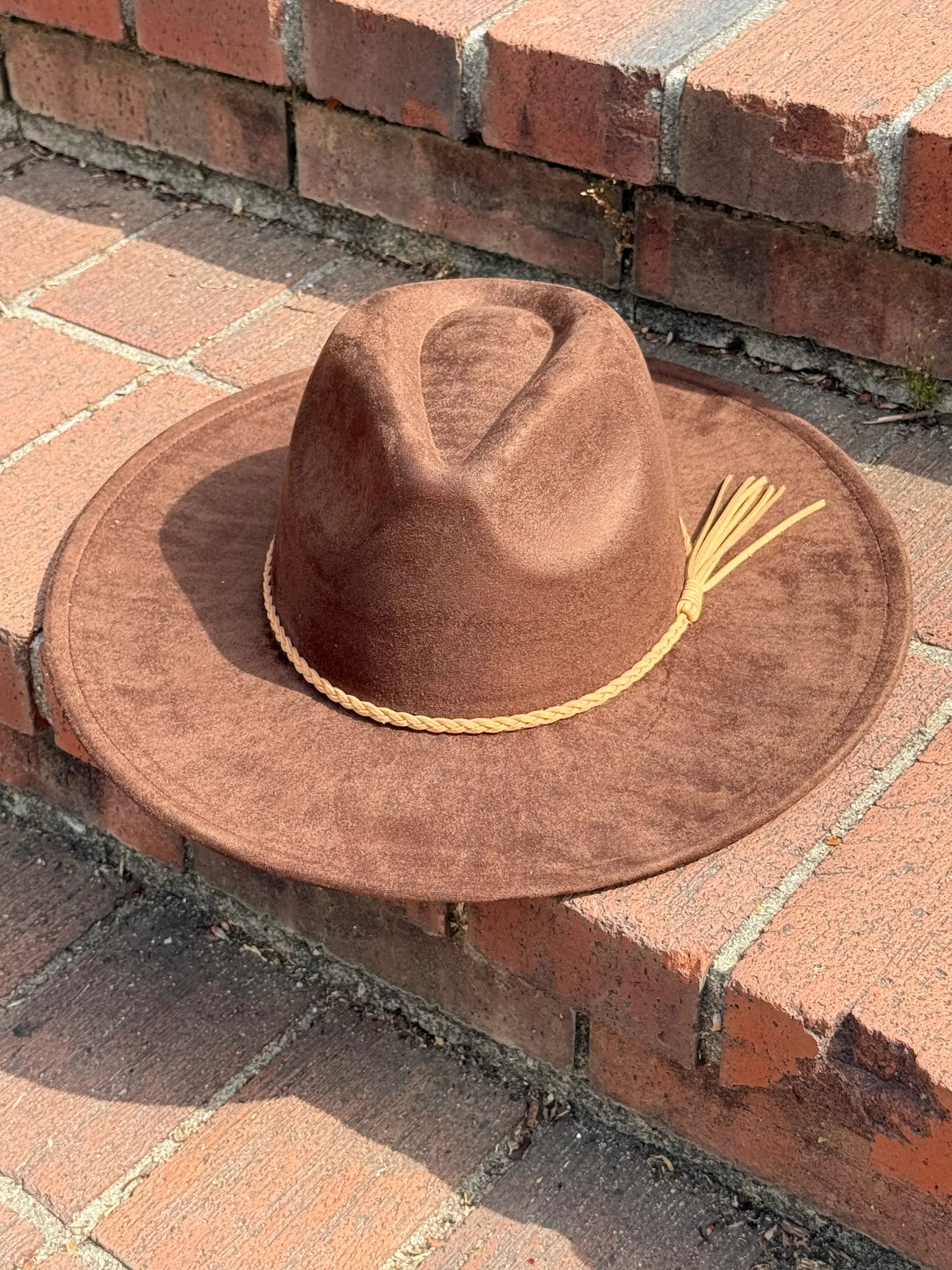 Premium Vegan Tribal Suede Fedora Hat