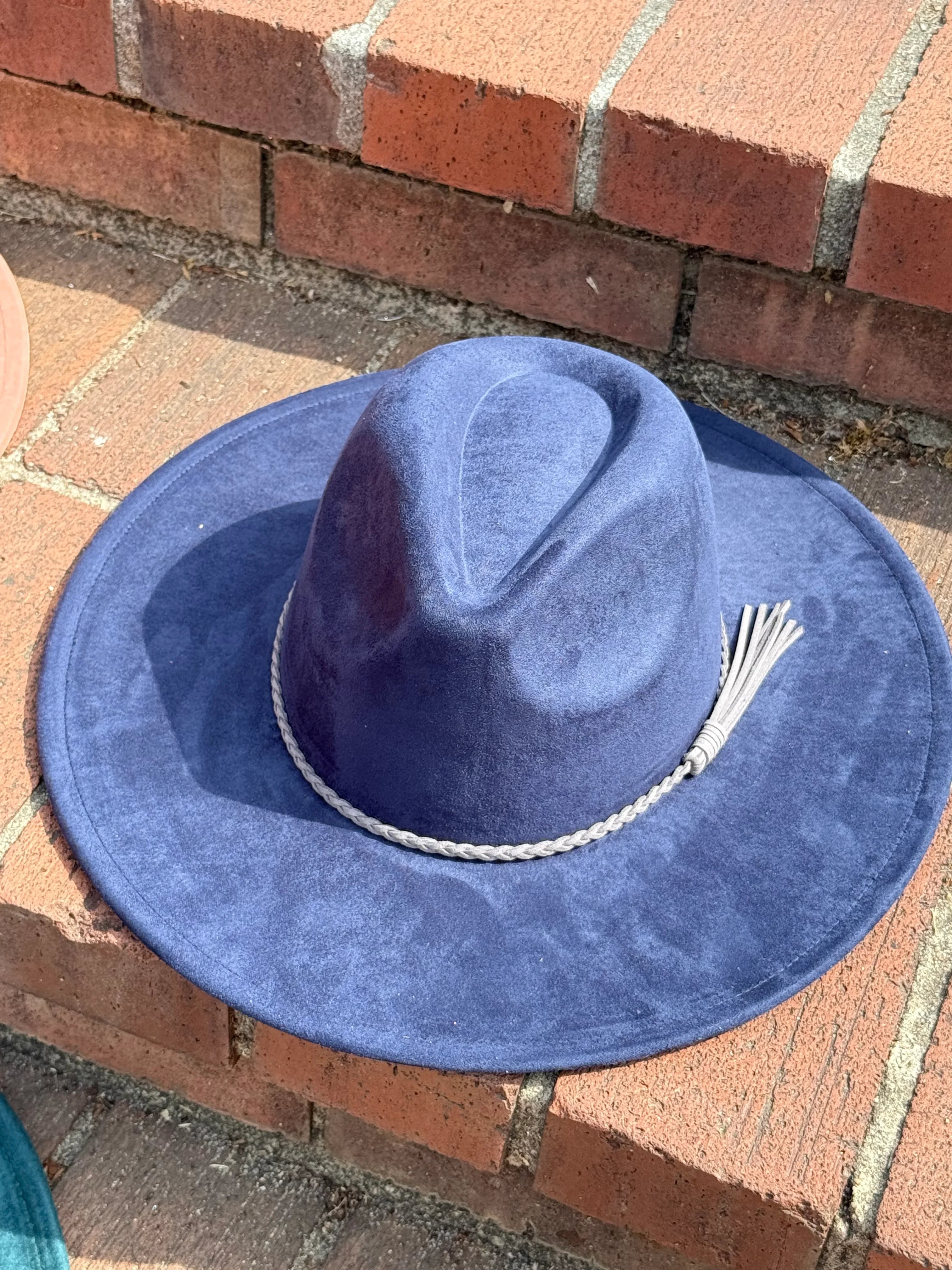Premium Vegan Tribal Suede Fedora Hat