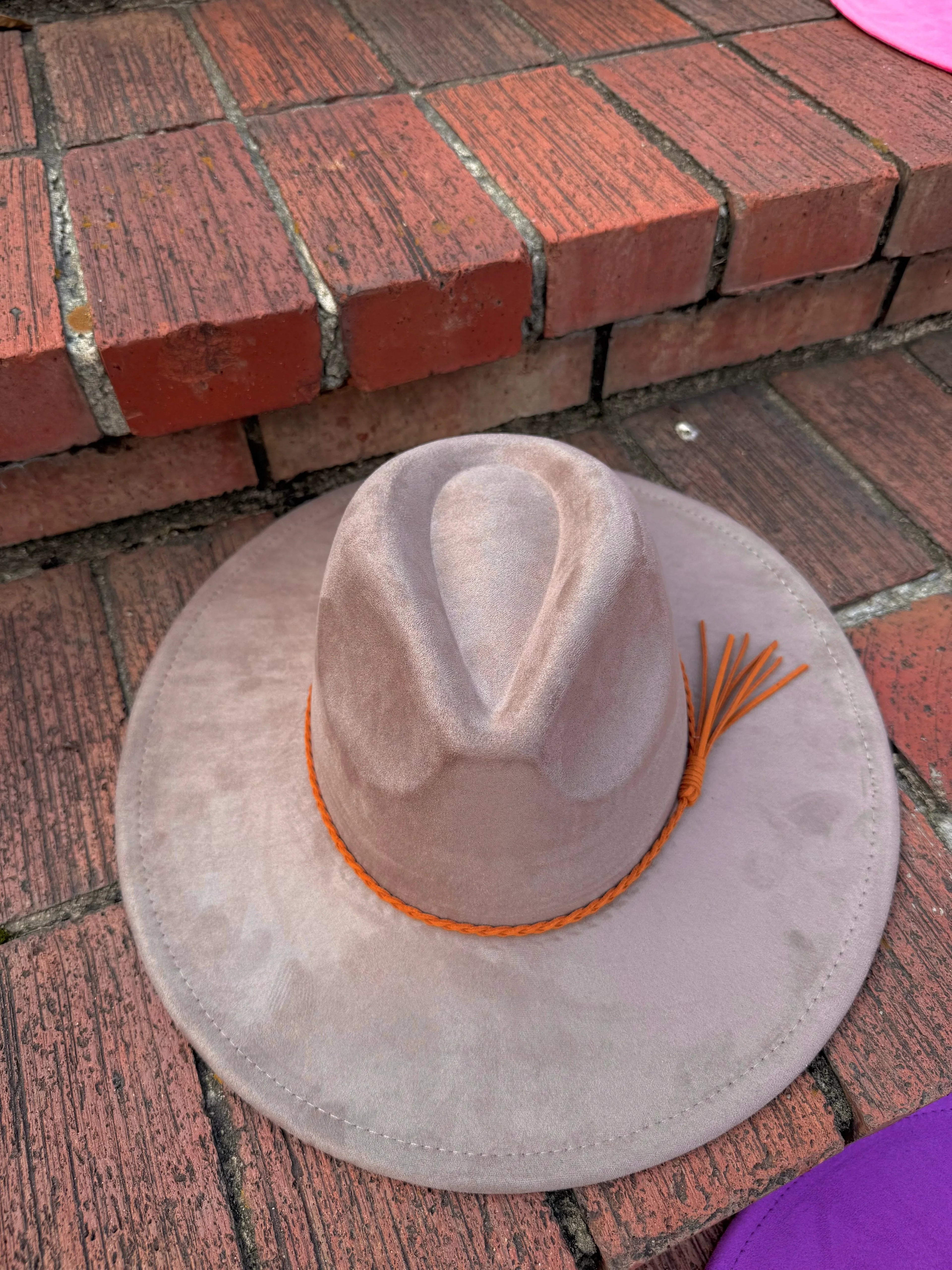 Premium Vegan Tribal Suede Fedora Hat