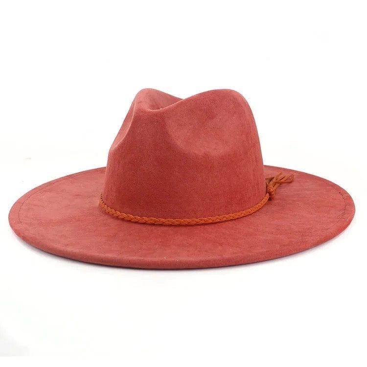 Premium Vegan Tribal Suede Fedora Hat