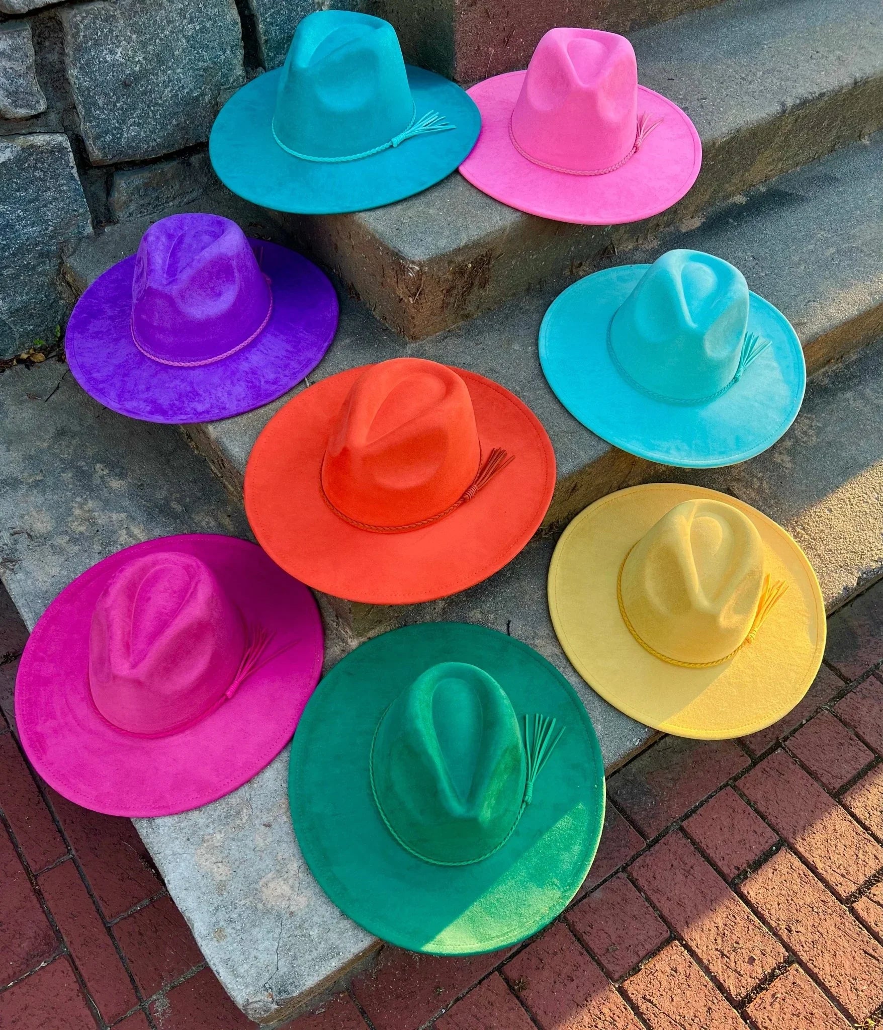 Premium Vegan Tribal Suede Fedora Hat