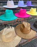 Premium Vegan Tribal Suede Fedora Hat