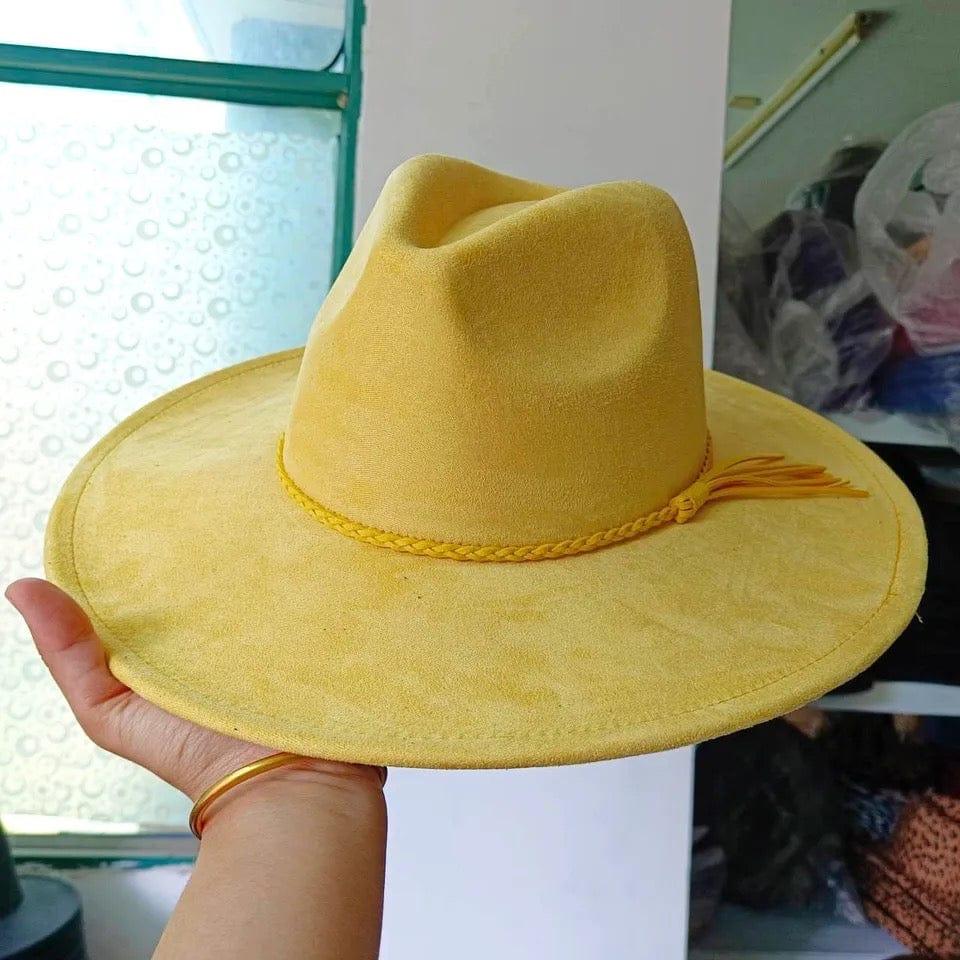 Premium Vegan Tribal Suede Fedora Hat