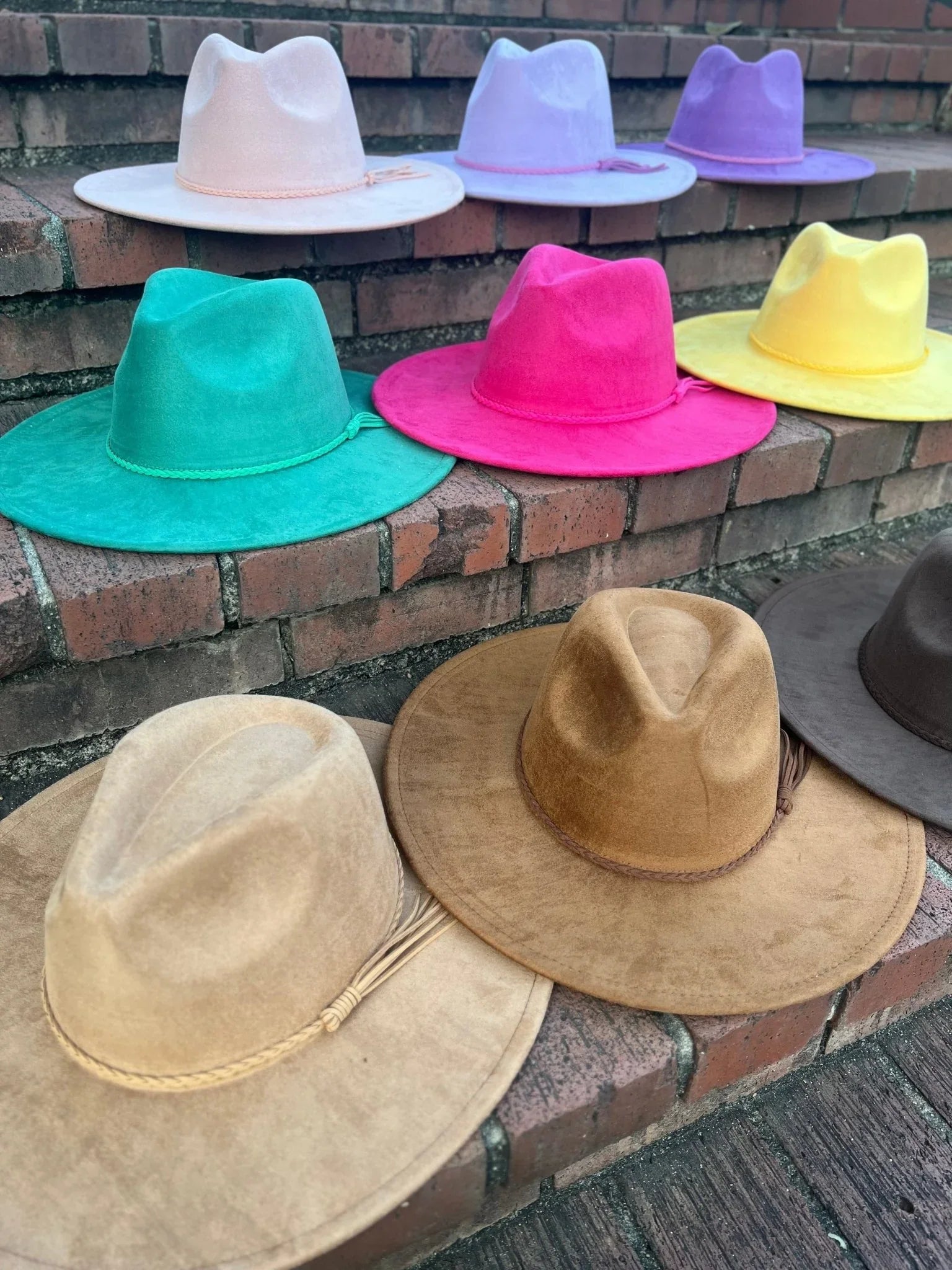Premium Vegan Tribal Suede Fedora Hat